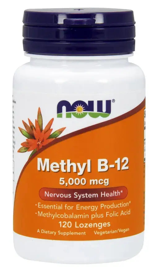 Méthyl B-12 avec acide folique, complément alimentaire en pastilles à sucer NOW FOODS