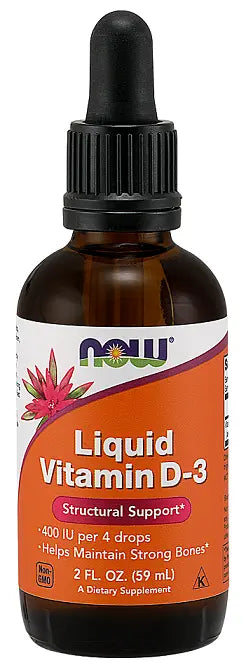 Vitamin D-3 Liquid, 400 IU - 59 ml. NOW FOODS