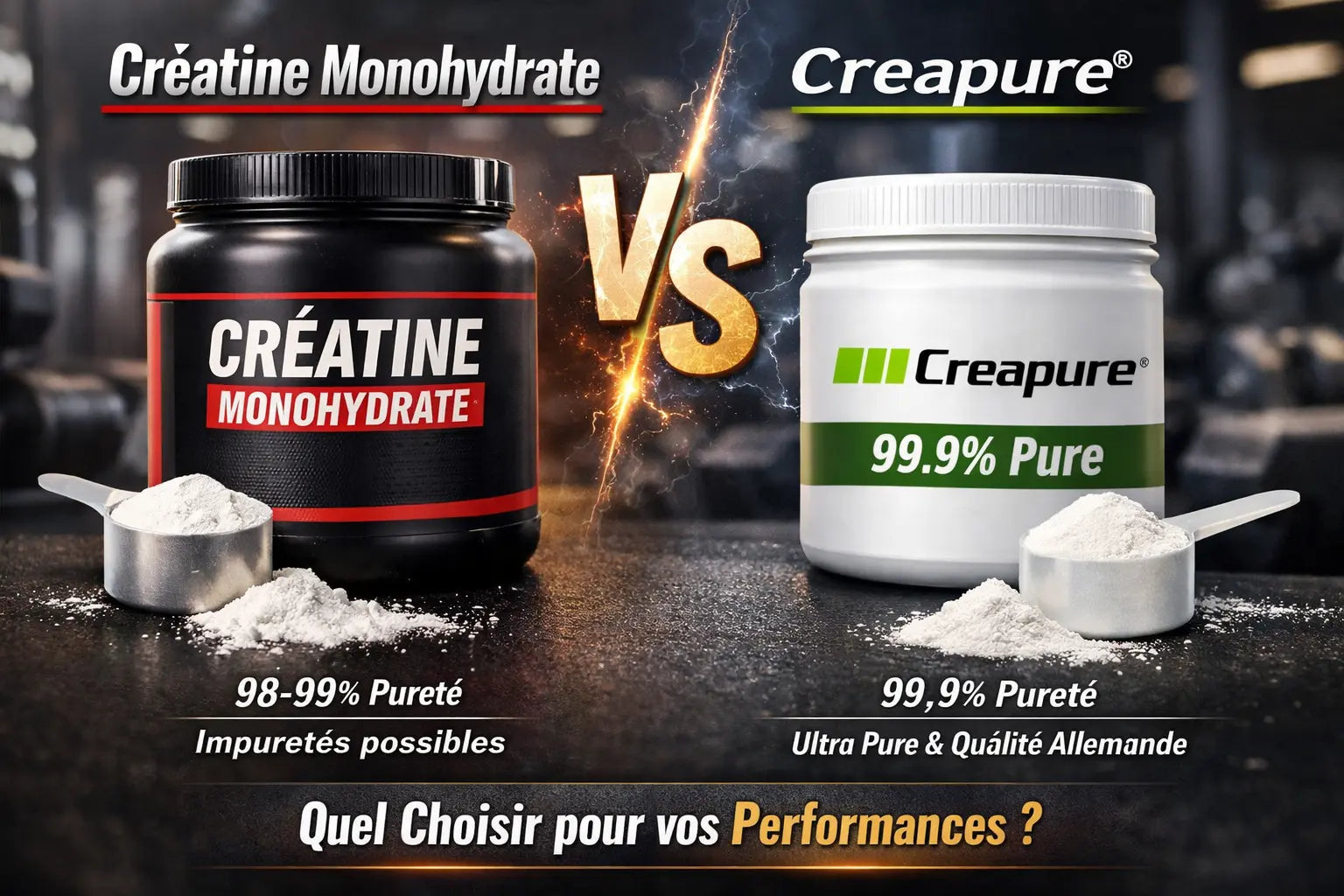 Créatine Monohydrate et Creapure : Ultime Comparaison - KISS NUTRITION