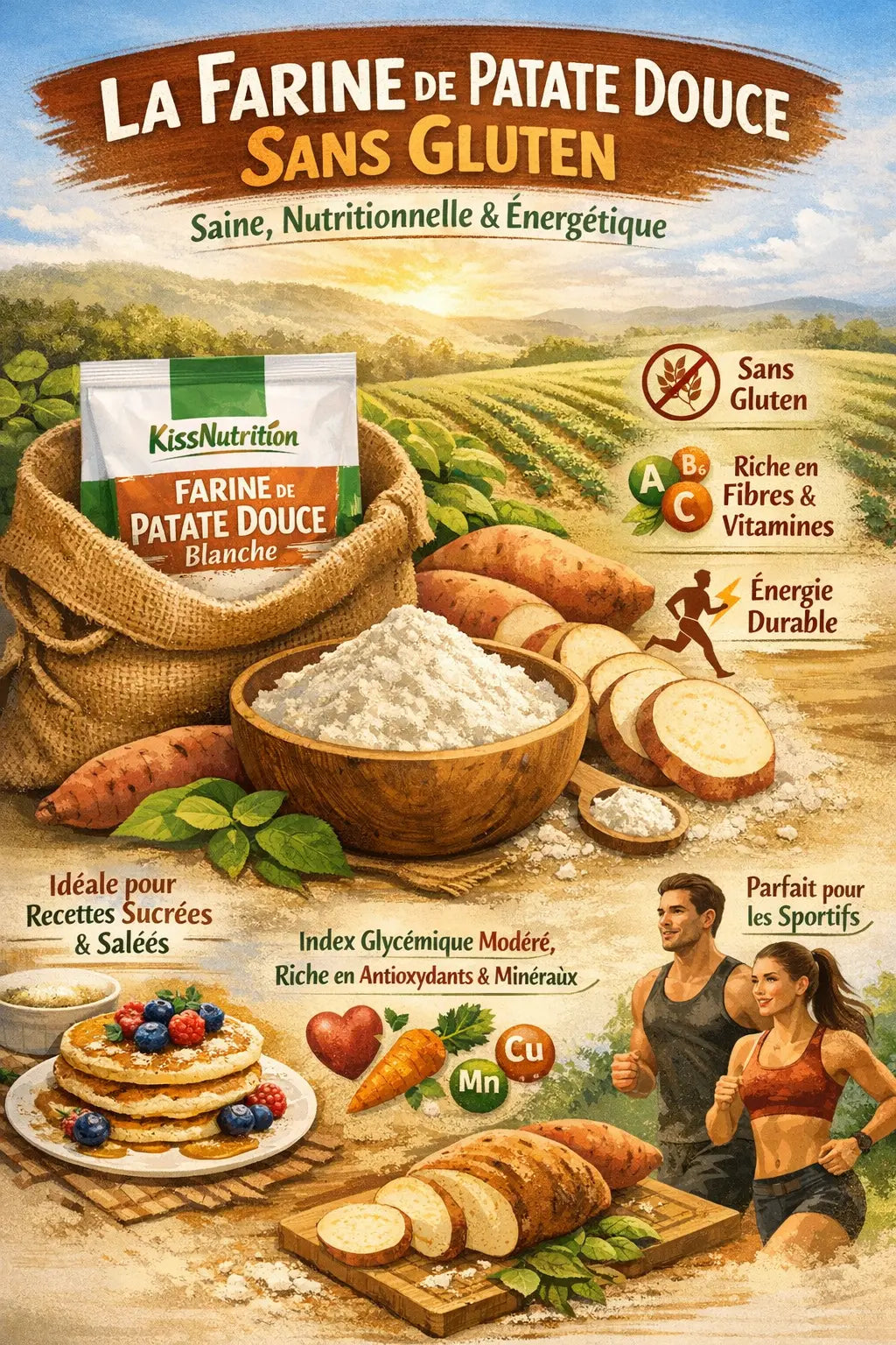 Farine sans gluten patate douce : guide complet pour intolérants au gluten KISS NUTRITION