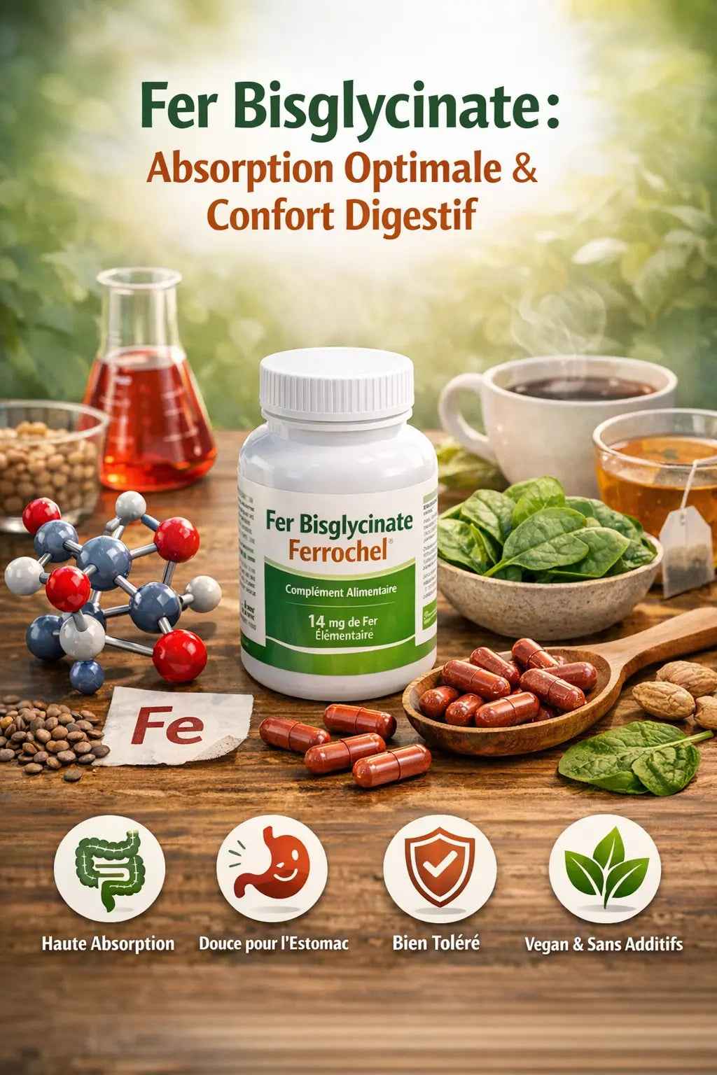 Fer bisglycinate avantages : 7 raisons pour une absorption optimale KISS NUTRITION