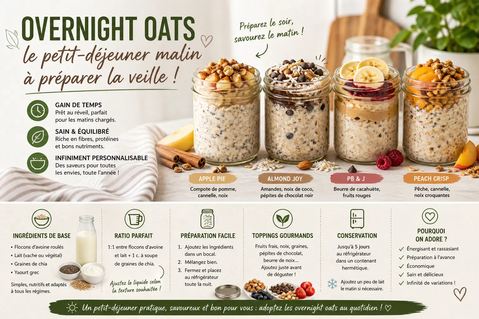 Guide complet : Recette overnight oats saine et facile à préparer KISS NUTRITION