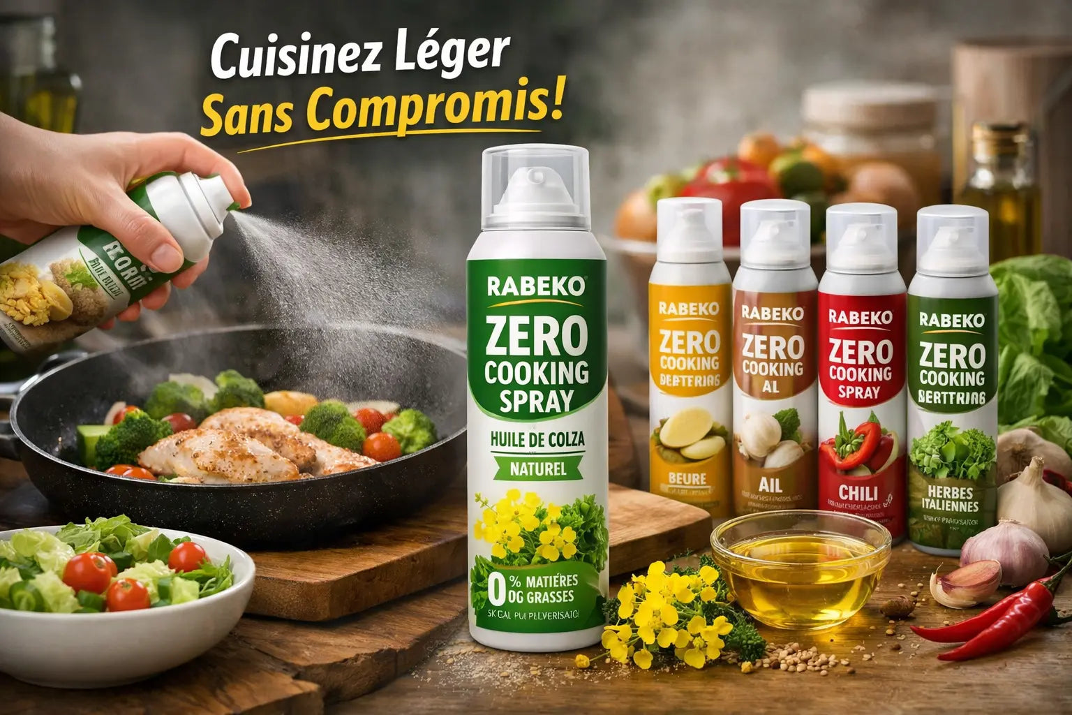 Guide complet du Rabeko Zero Cooking Spray : caractéristiques et avantages KISS NUTRITION