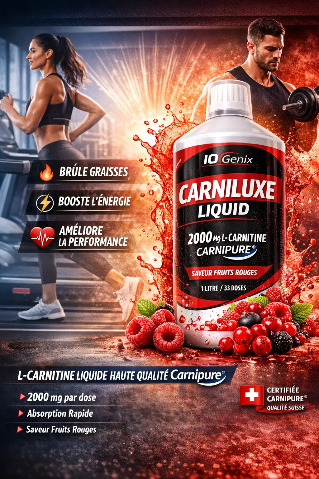 IO Genix Carniluxe Liquid : Guide Complet sur la L-Carnitine Liquide KISS NUTRITION