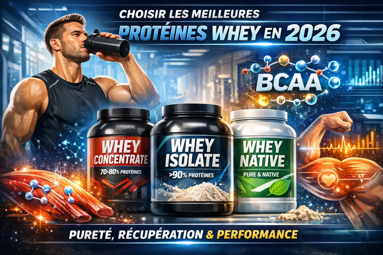 Meilleures protéines whey 2026 : comparatif et guide d'achat complet KISS NUTRITION