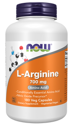NOW Foods L-Arginine 700 mg, 180 gélules végétales