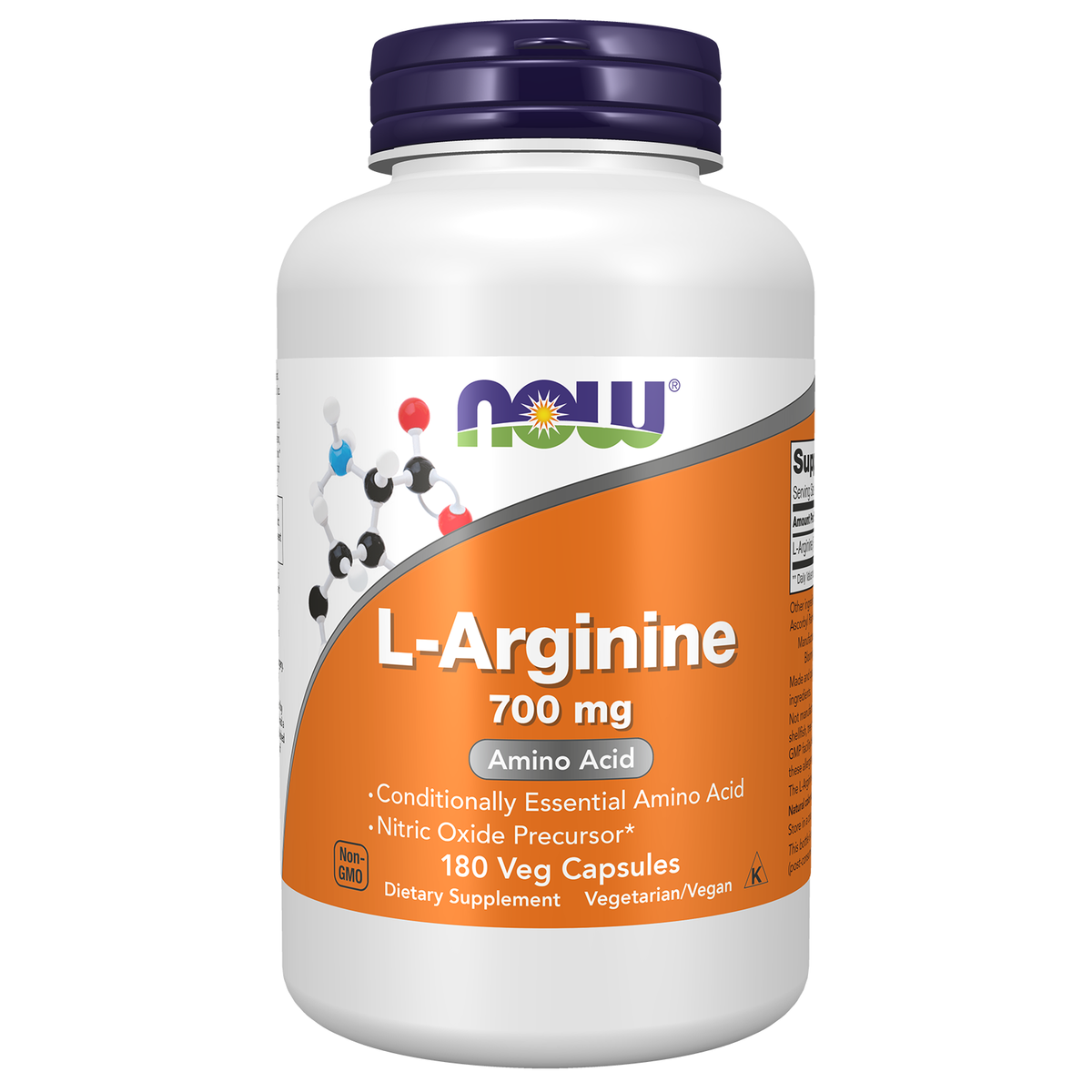 NOW Foods L-Arginine 700 mg, 180 gélules végétales