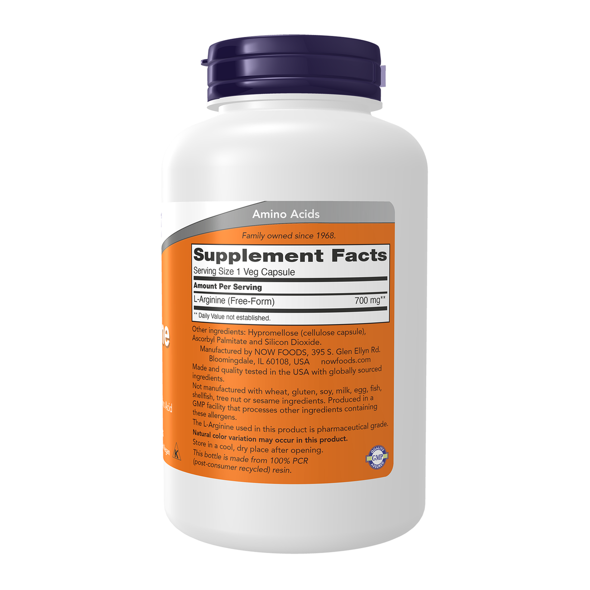 Now Foods L-Arginine 700 mg - vue de droite