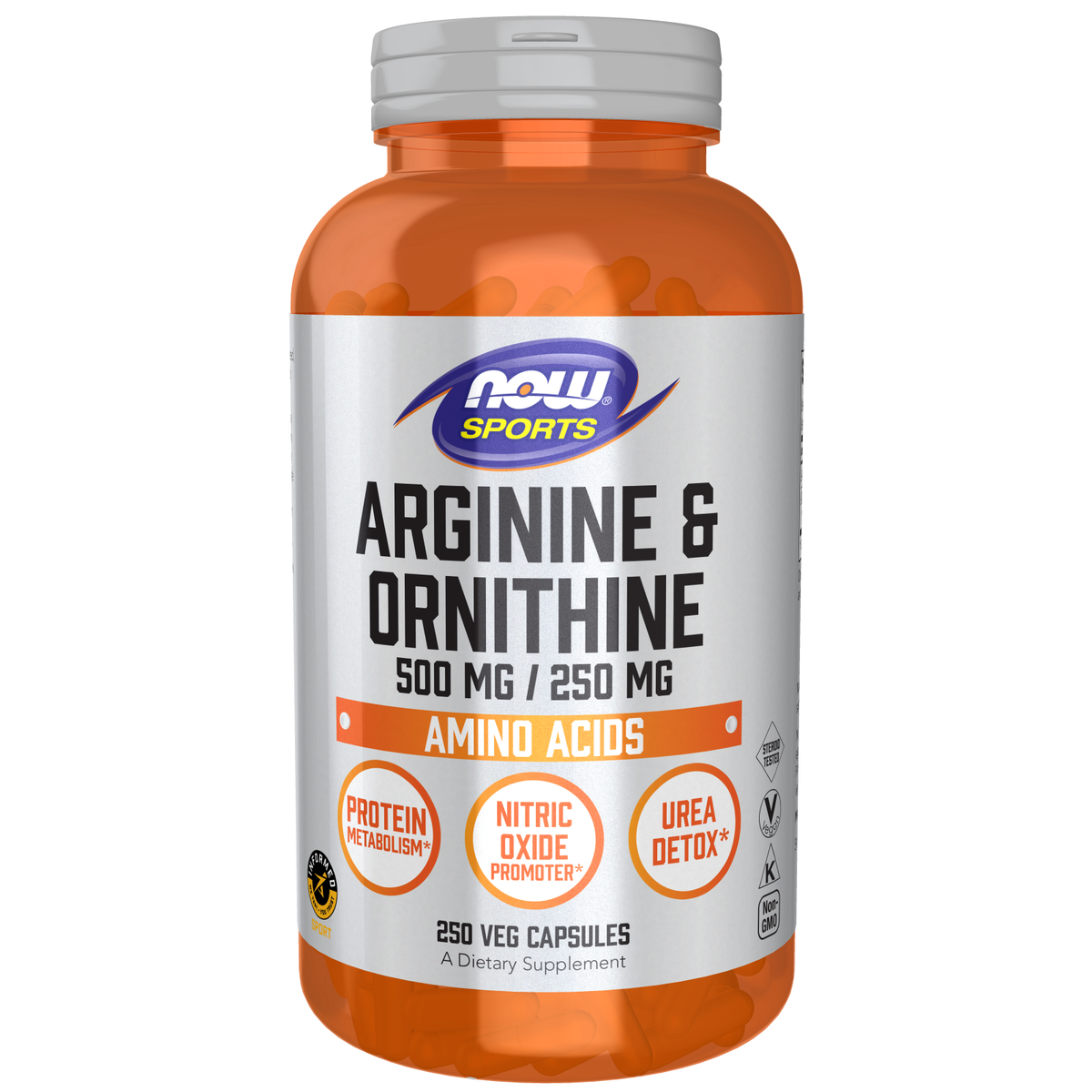 NOW Foods Arginine et Ornithine — 250 gélules