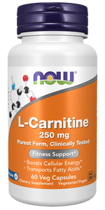 NOW Foods L-Carnitine 250 mg Carnipure, 60 gélules végétales
