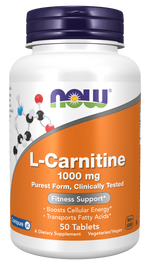 NOW Foods L-Carnitine 1000 mg Carnipure, 50 comprimés
