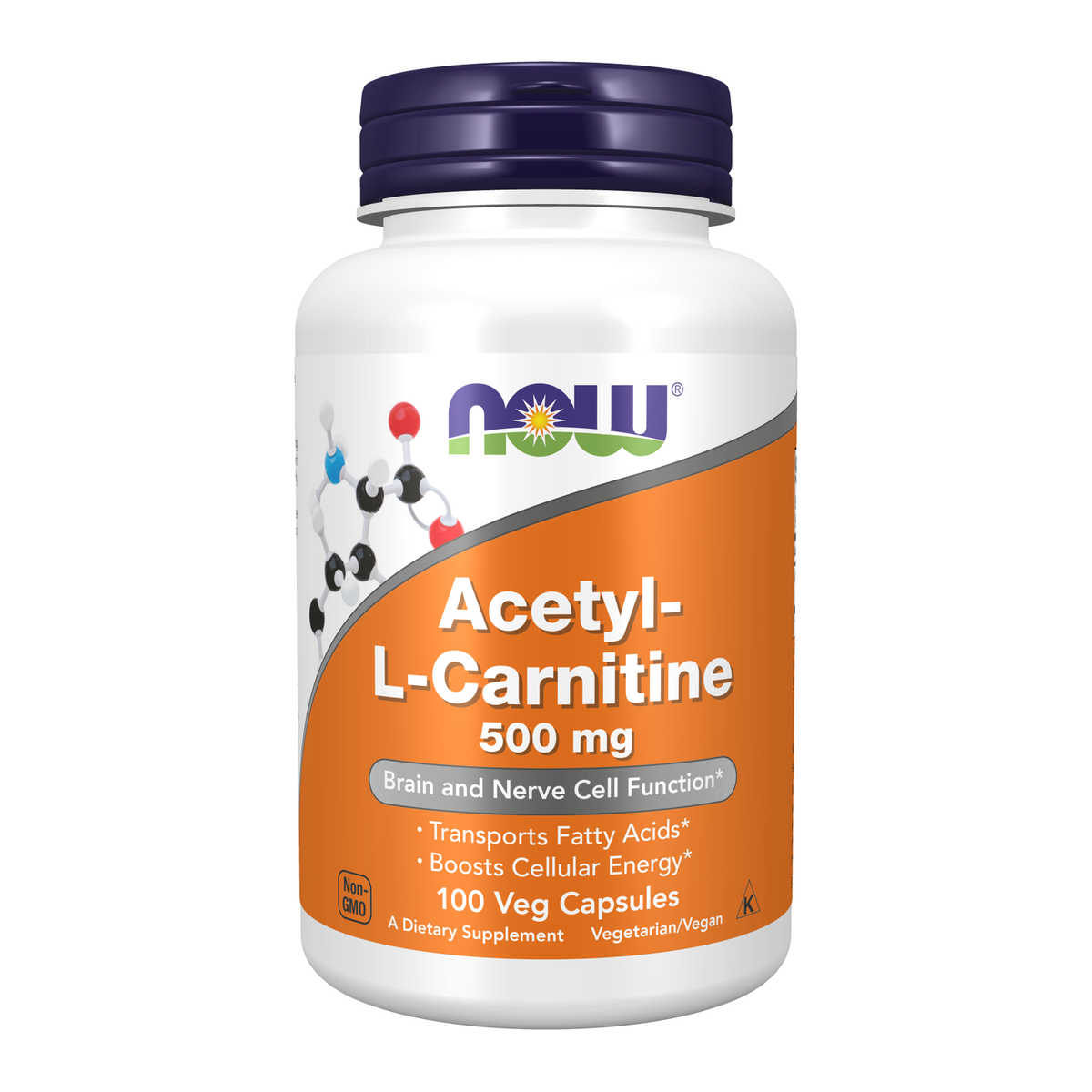 NOW Foods Acétyl-L-Carnitine 500 mg — 100 gélules