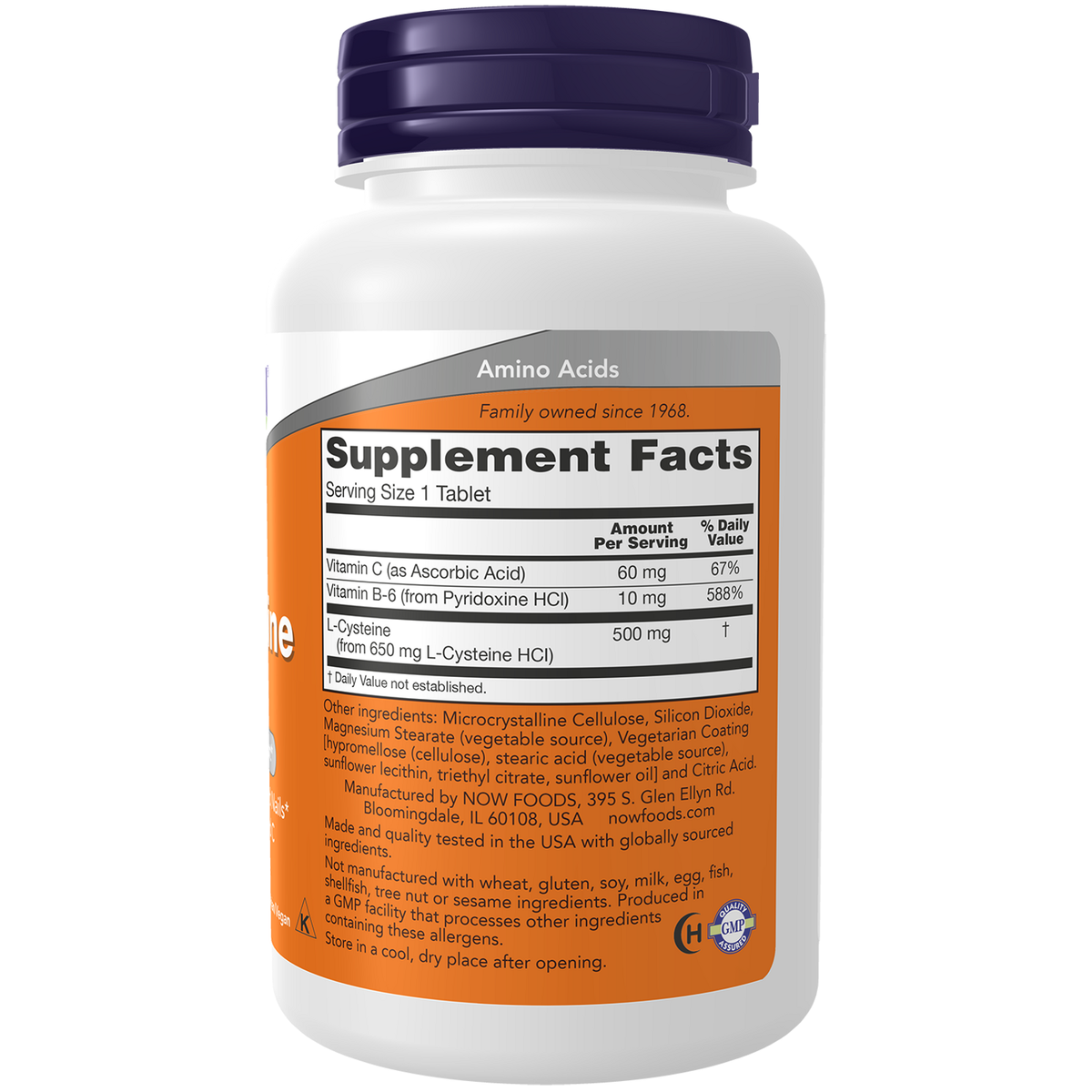 Now Foods L-Cystéine 500 mg - vue de droite