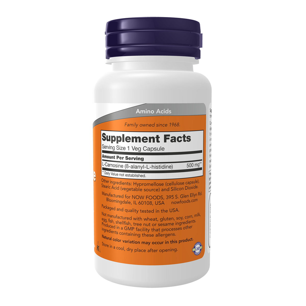 Now Foods L-Carnosine 500 mg - vue de droite