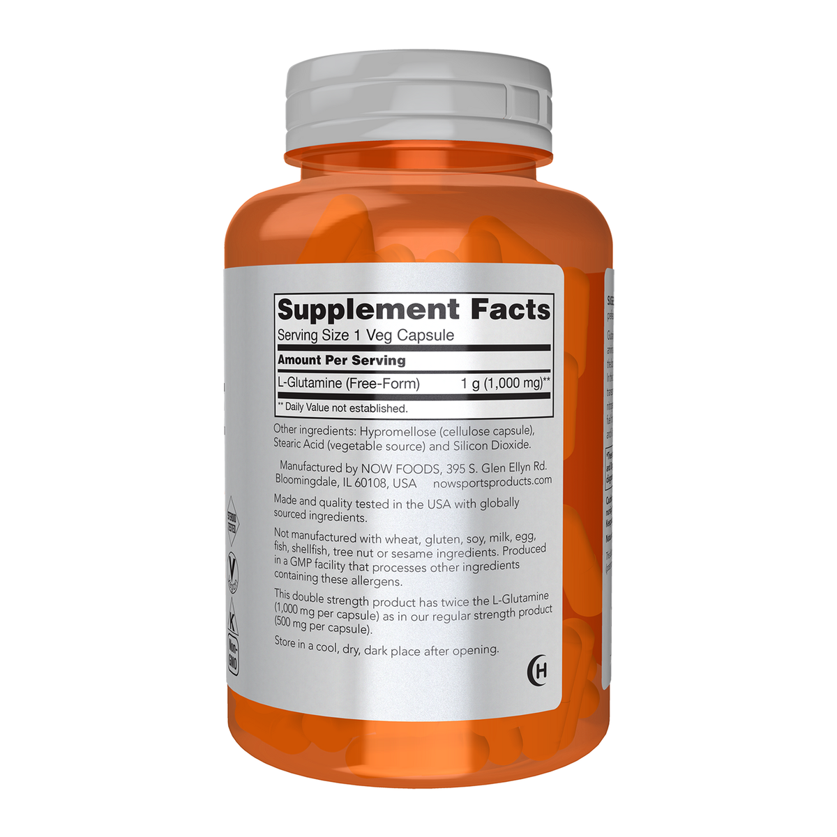 Now Foods L-Glutamine 1000 mg - vue de droite