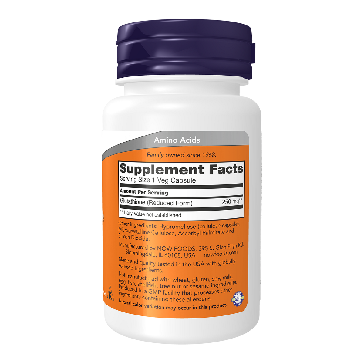Now Foods Glutathion 250 mg - vue de droite