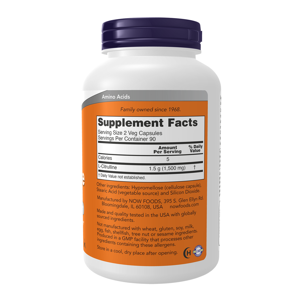 Now Foods L-Citrulline 750 mg - vue de droite