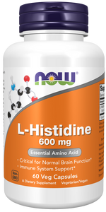 NOW Foods L-Histidine 600 mg, 60 gélules végétales