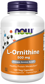 NOW Foods L-Ornithine 500 mg, 120 gélules végétales