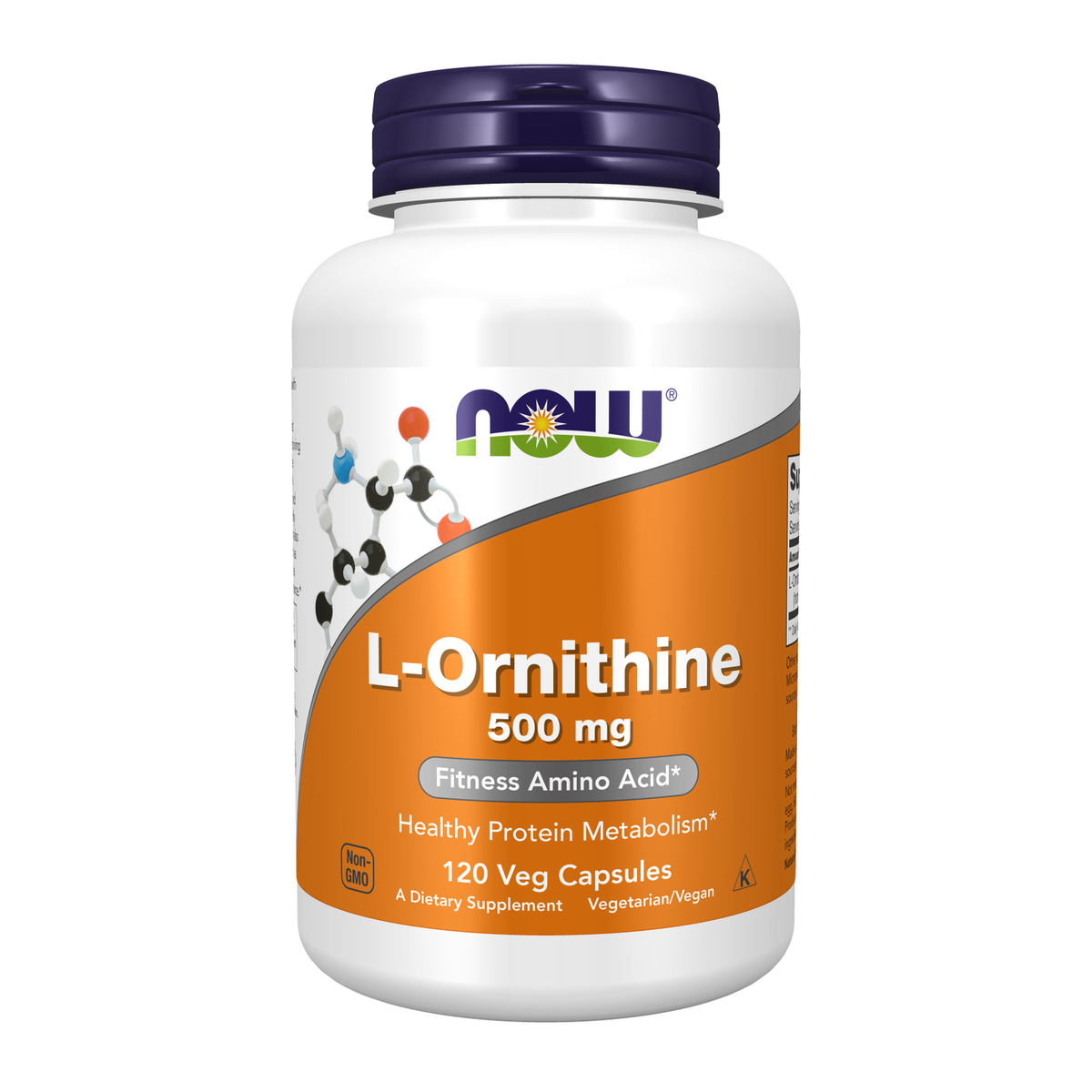 NOW Foods L-Ornithine 500 mg, 120 gélules végétales
