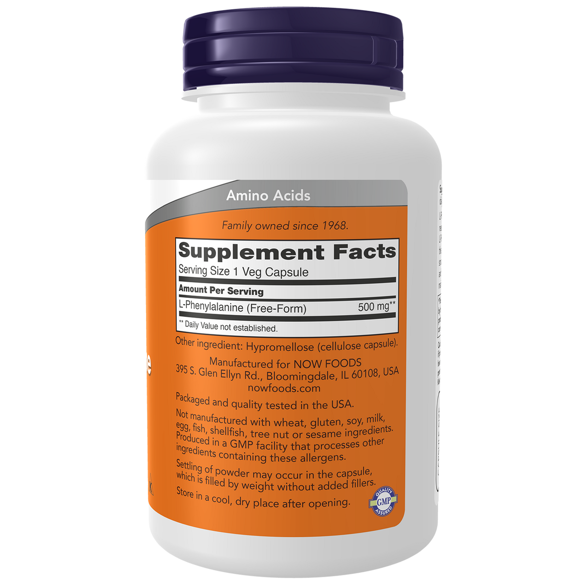 Now Foods L-Phénylalanine 500 mg - vue de droite