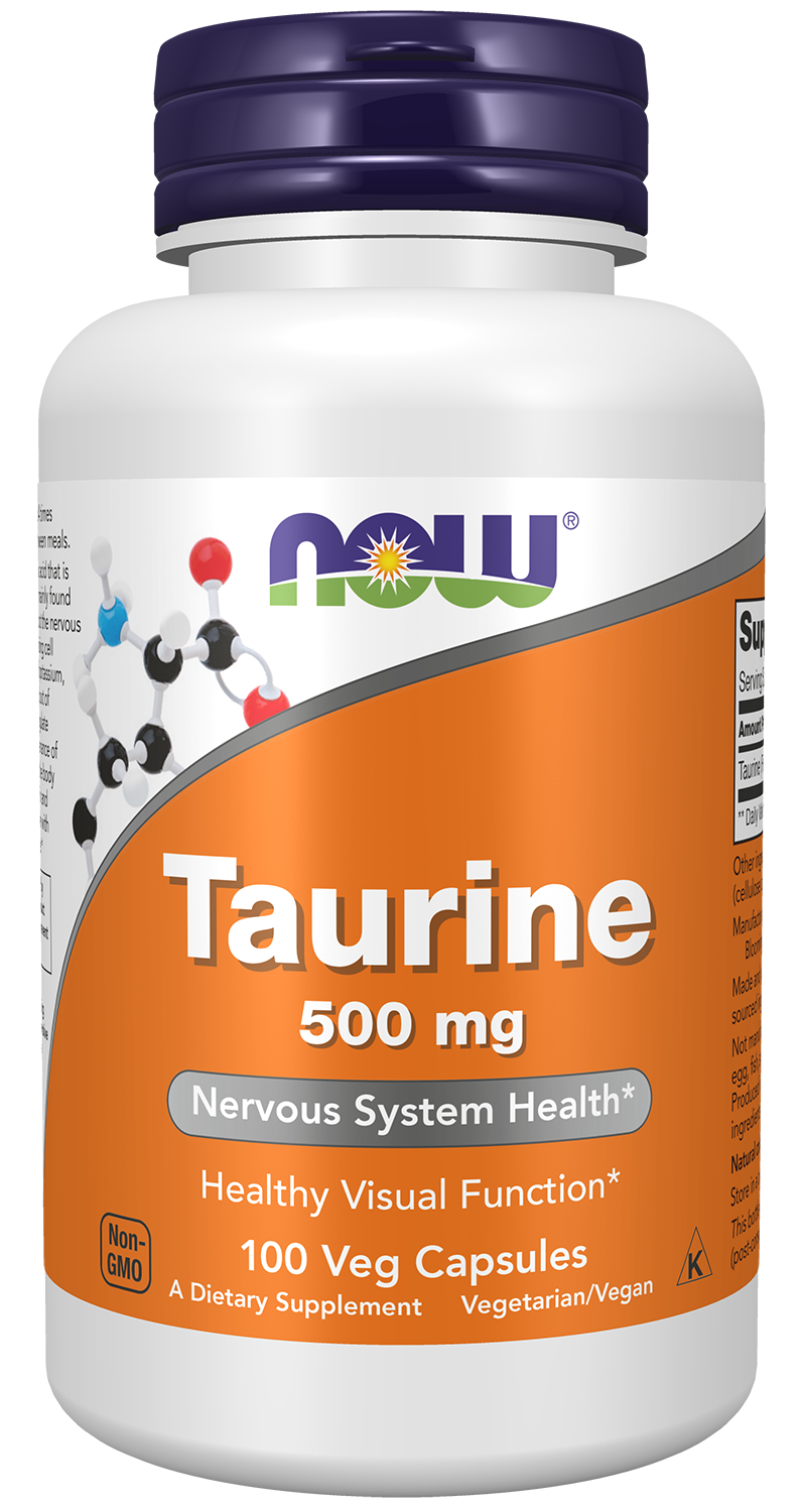 NOW Foods Taurine 500 mg, 100 gélules végétales