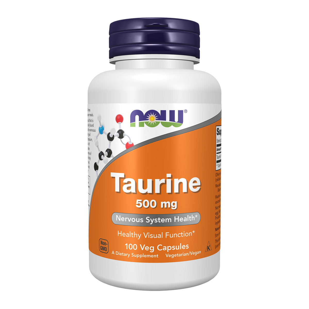 NOW Foods Taurine 500 mg, 100 gélules végétales