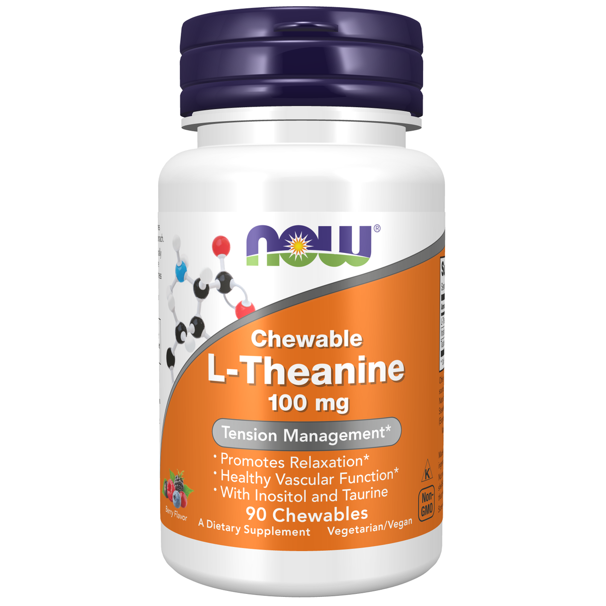 Now Foods L-Théanine 100 mg à croquer 90 comprimés