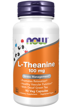 NOW Foods L-Théanine 100 mg avec thé vert décaféiné, 90 gélules