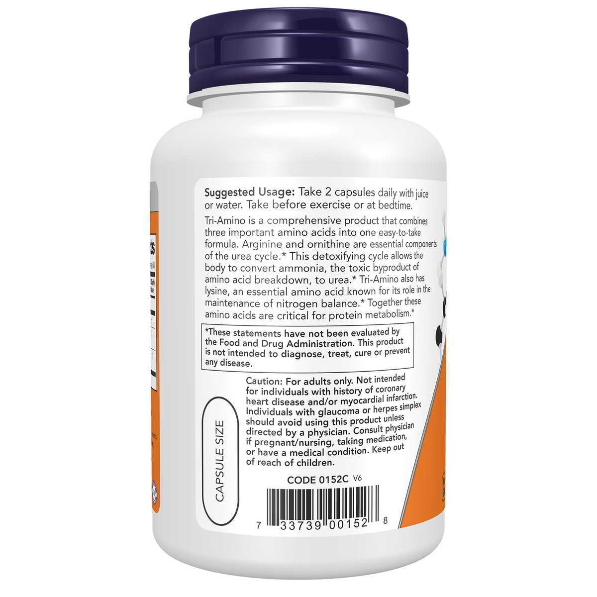 Now Foods Tri-Amino - vue de gauche
