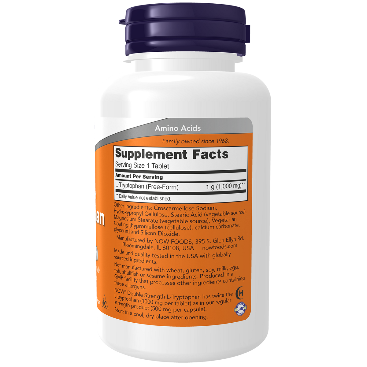 Now Foods L-Tryptophane 1000 mg - vue de droite