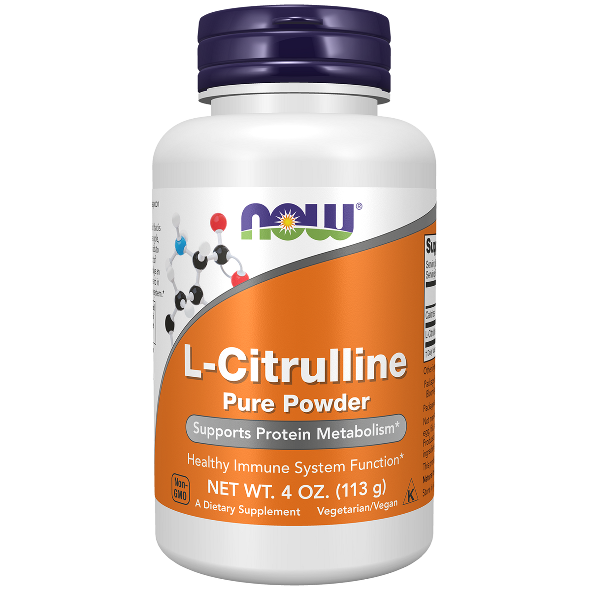 NOW Foods L-Citrulline pure en poudre, pot de 113 g