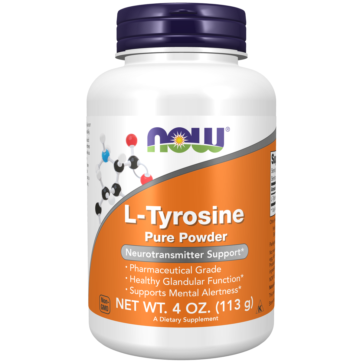 NOW Foods L-Tyrosine pure en poudre, pot de 113 g