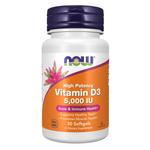 Now Foods Vitamine D3 5000 UI, flacon de 30 capsules