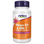 Now Foods Mega D-3 et MK-7, flacon de 120 gélules