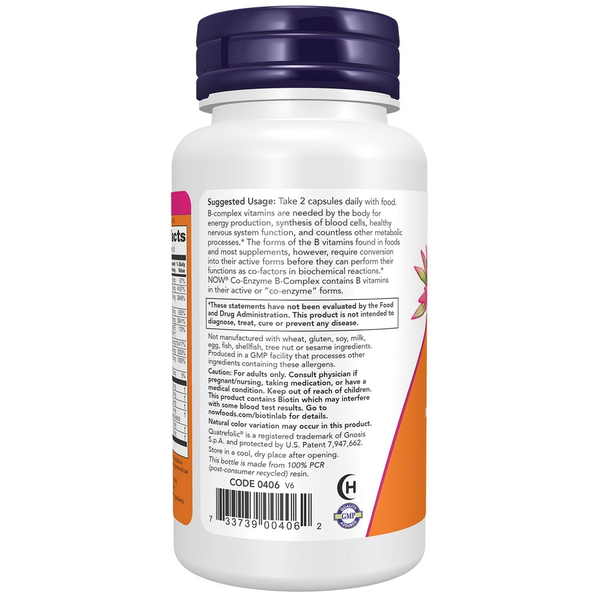 Now Foods Co-Enzyme B-Complex - vue de gauche