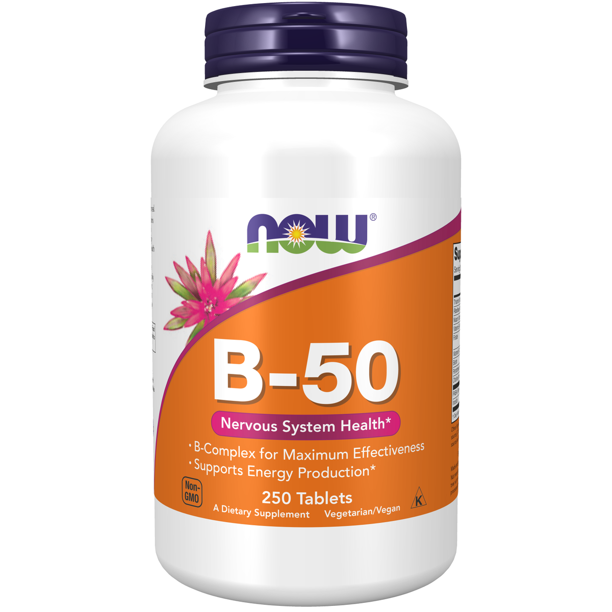 NOW Foods Vitamine B-50 — complexe des 8 vitamines B — 250 comprimés