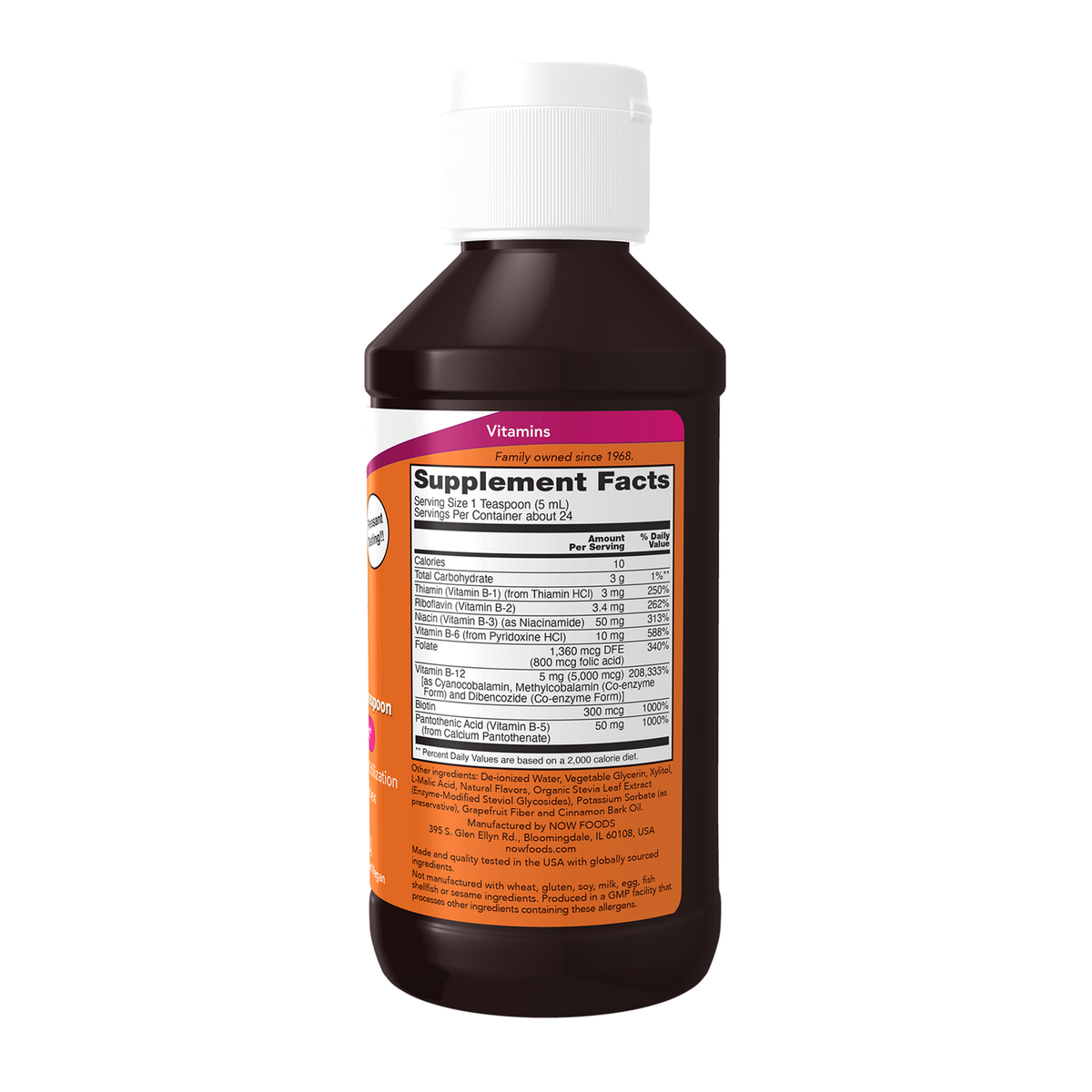 Now Foods B-12 Ultra liquide - vue de droite