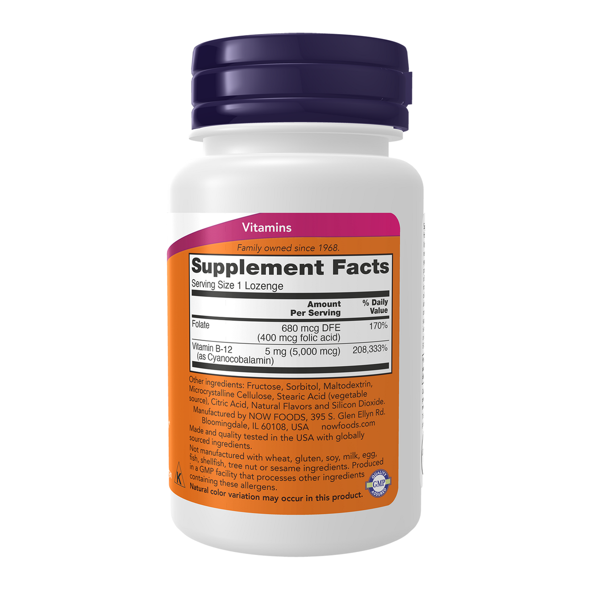 Now Foods Vitamine B12 5000 mcg pastilles - vue de droite
