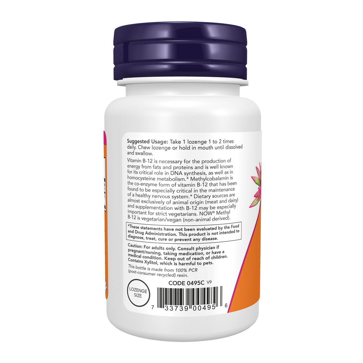 Now Foods Methyl B-12 1000 mcg - vue de gauche