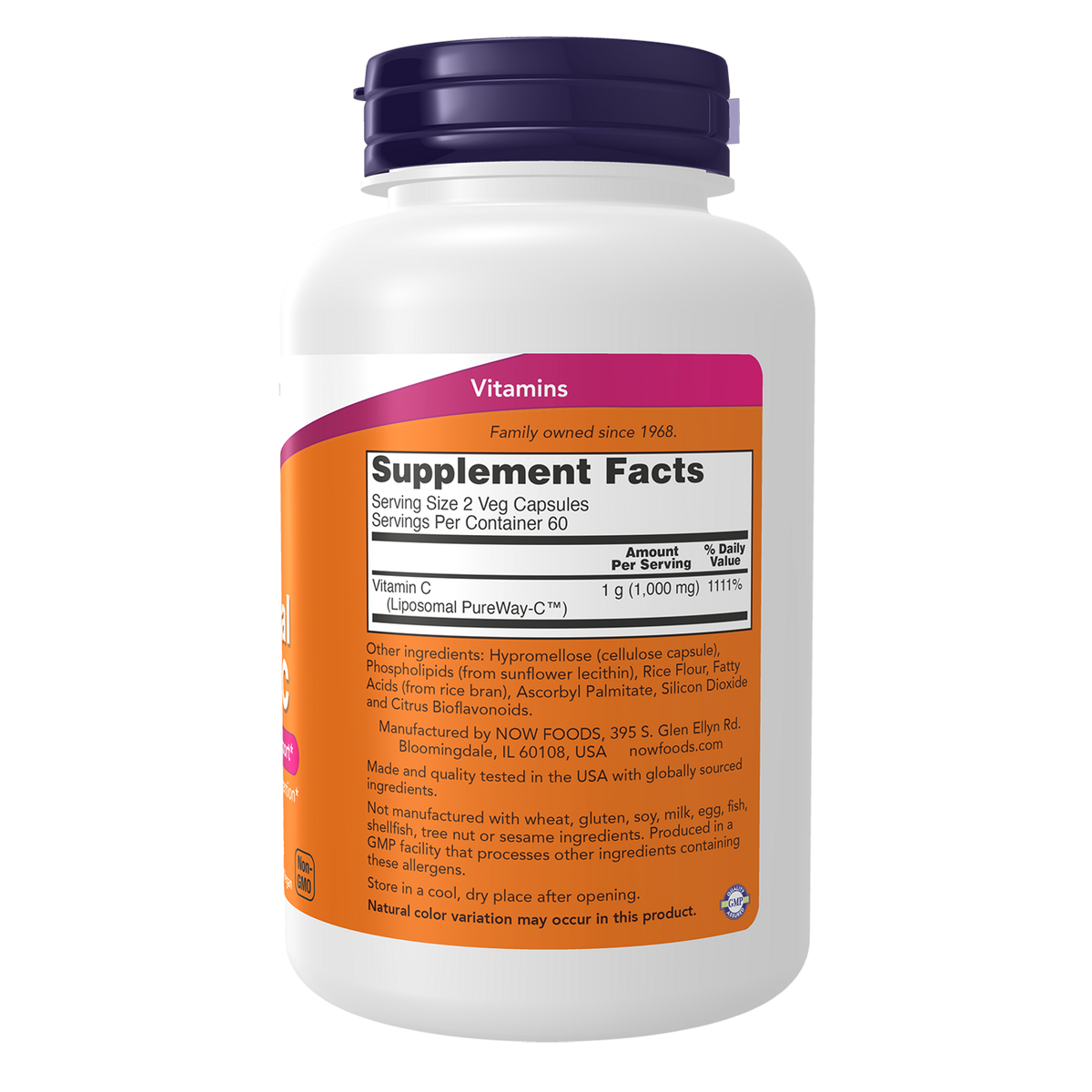 Now Foods Vitamine C liposomale - vue de droite