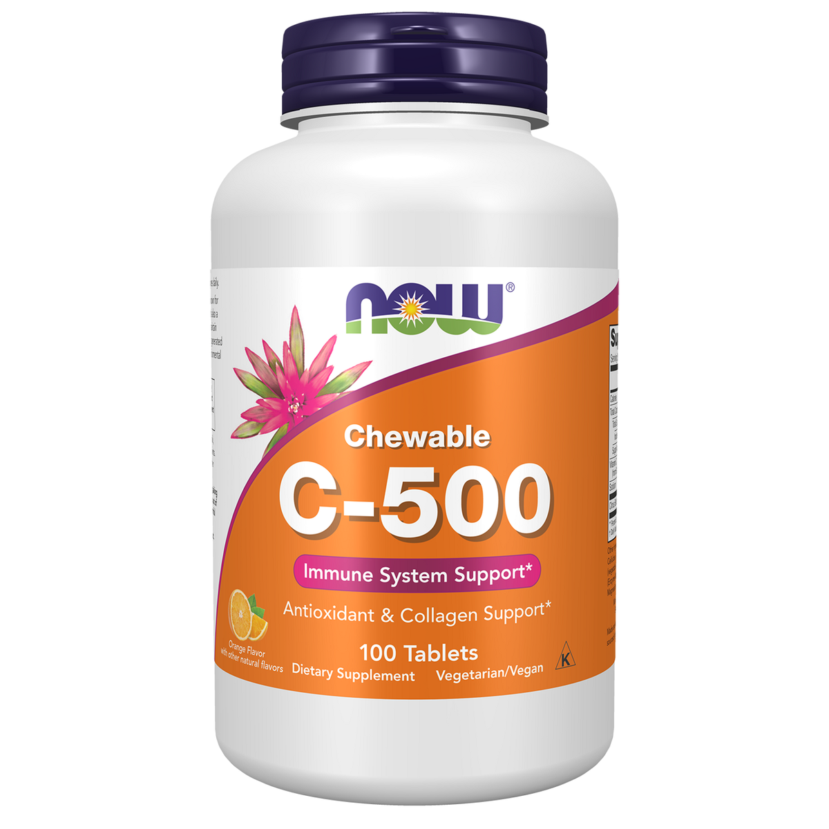 NOW Foods Vitamine C-500 à croquer orange
