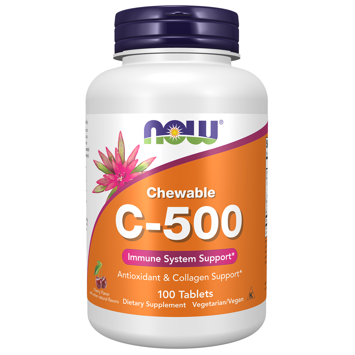 NOW Foods Vitamine C-500 à croquer cerise