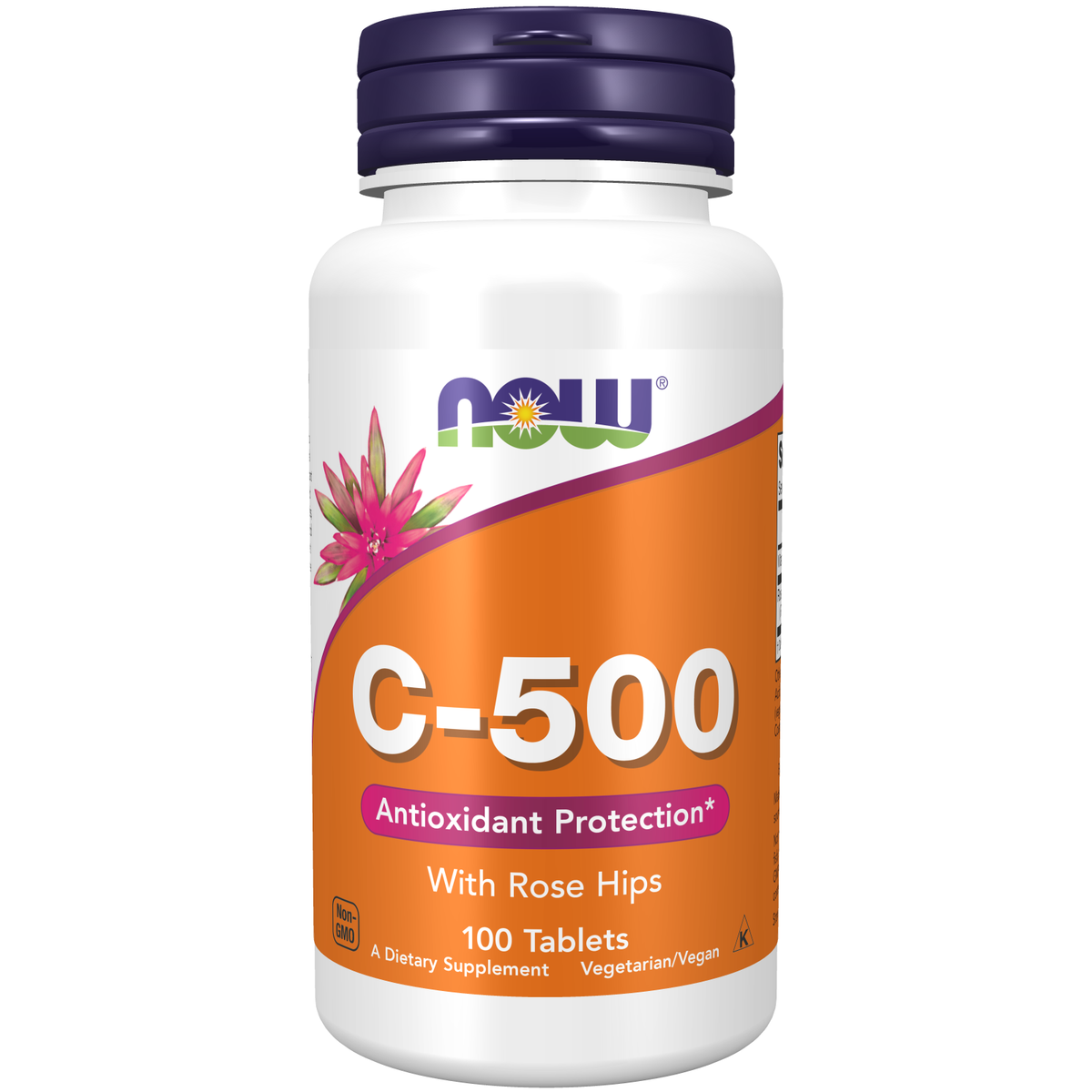 Now Foods Vitamine C-500 avec cynorrhodon, flacon de 100 comprimés