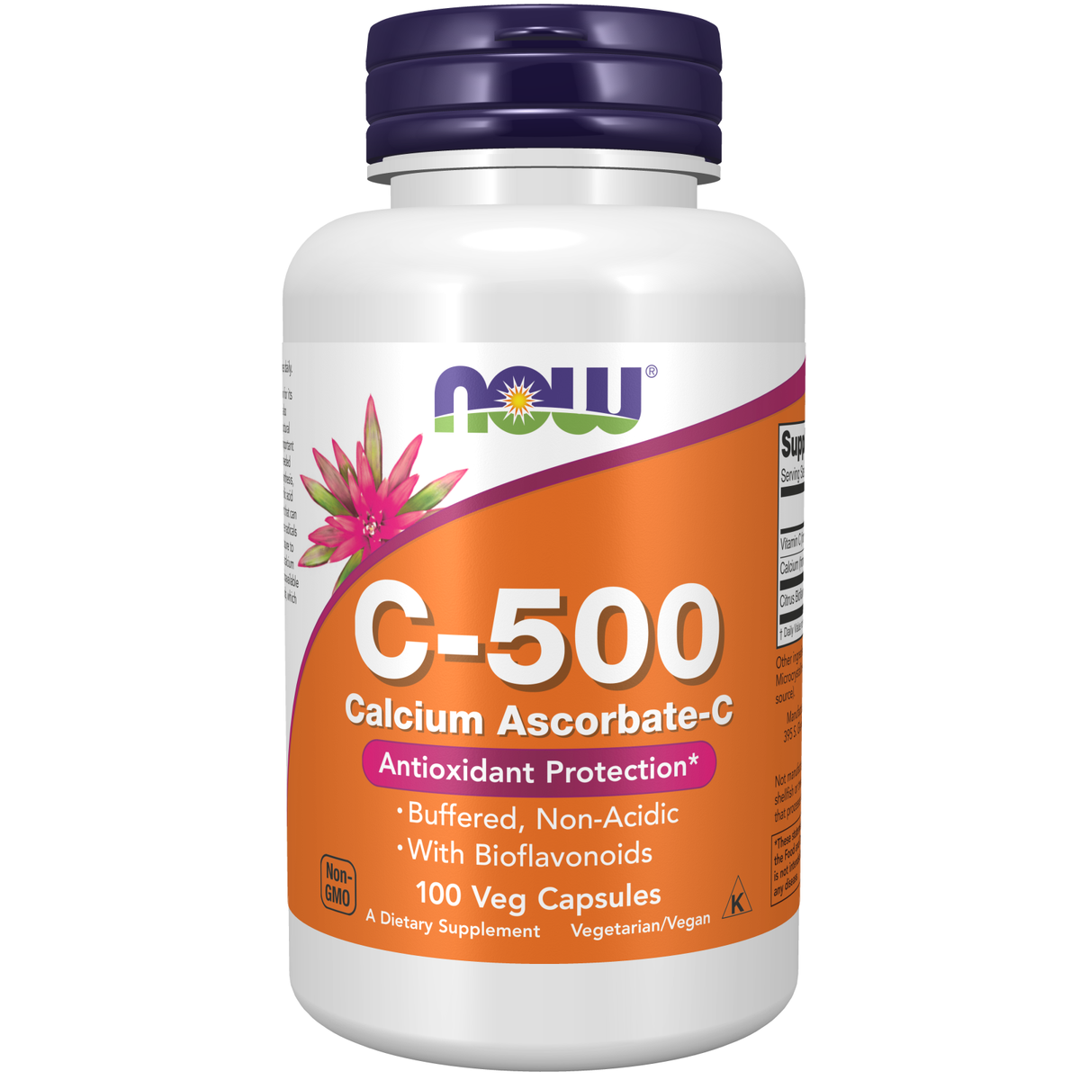 Now Foods Vitamine C-500 Ascorbate de Calcium 100 capsules végétales