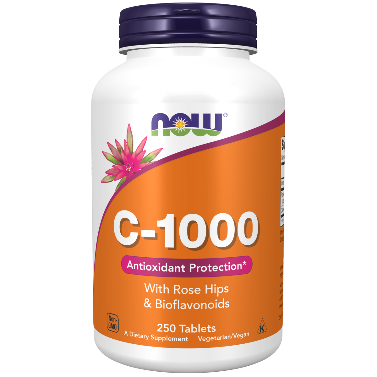 Now Foods Vitamine C-1000 comprimés cynorrhodon et bioflavonoïdes, flacon de 250
