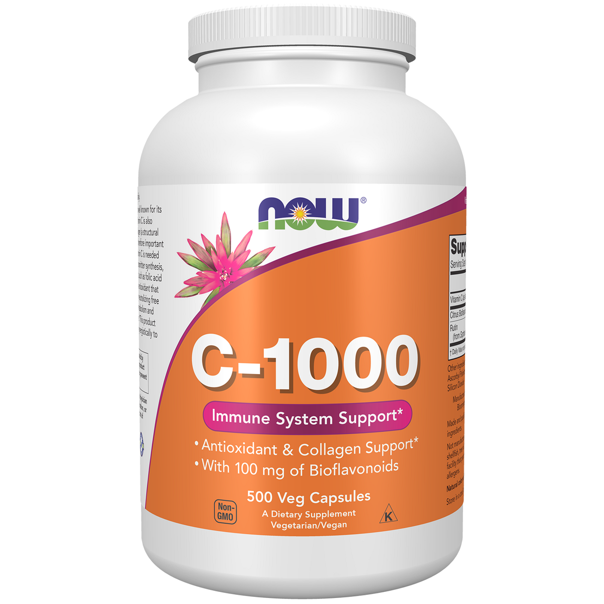 Now Foods Vitamine C-1000 bioflavonoïdes, flacon de 500 gélules