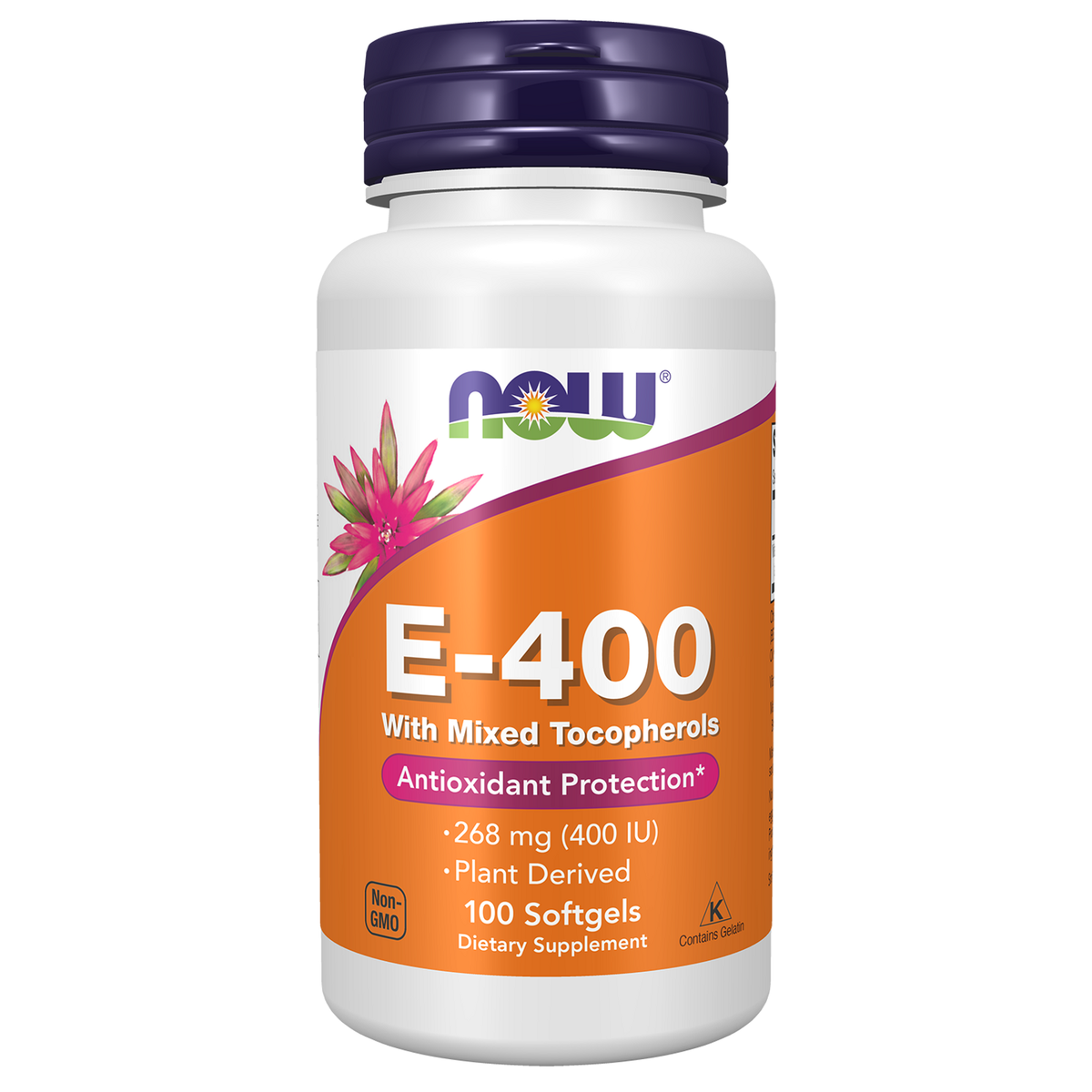 NOW Foods Vitamine E-400 Naturelle — Tocophérols Mélangés — 100 capsules