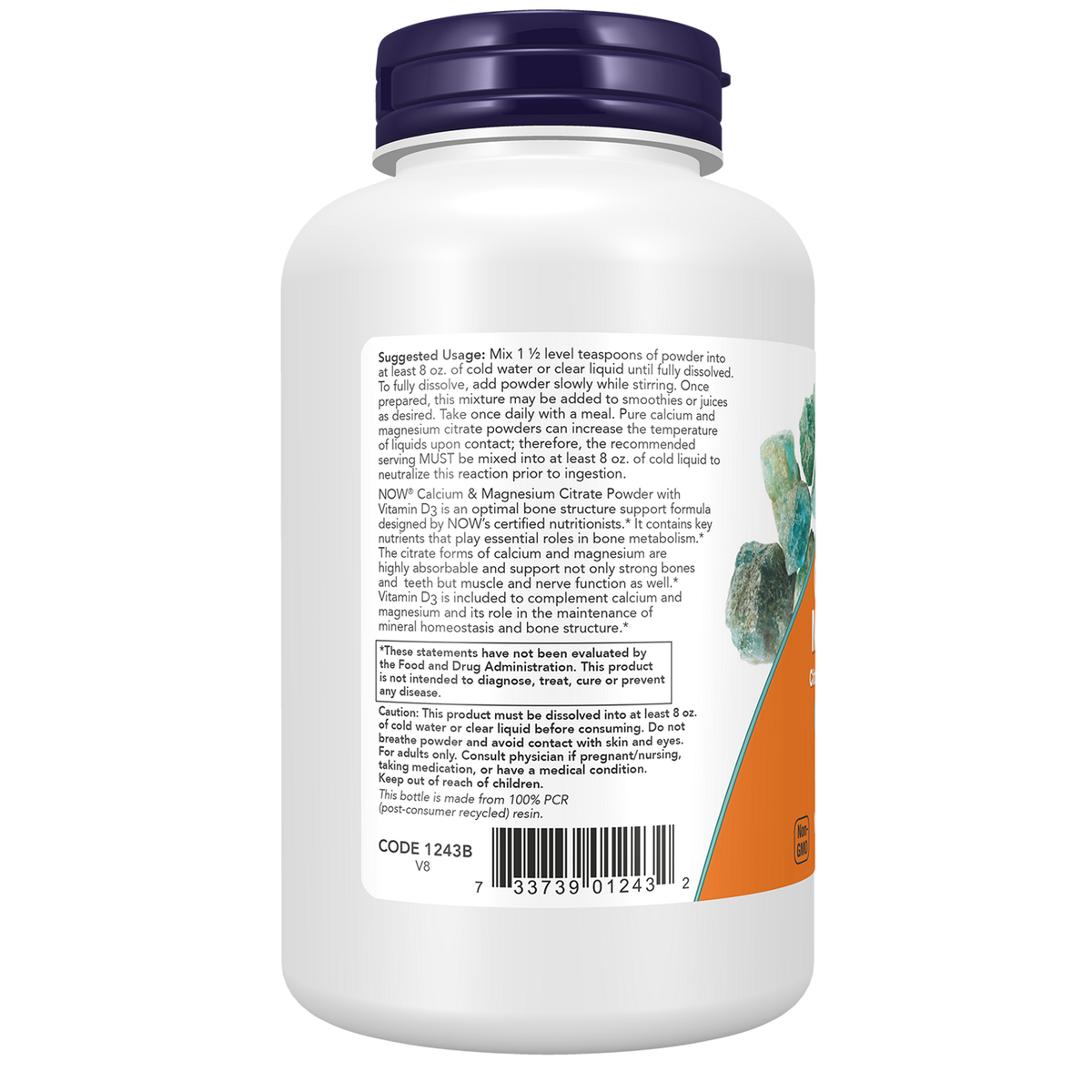 Now Foods Calcium Magnésium Citrate poudre valeurs nutritionnelles