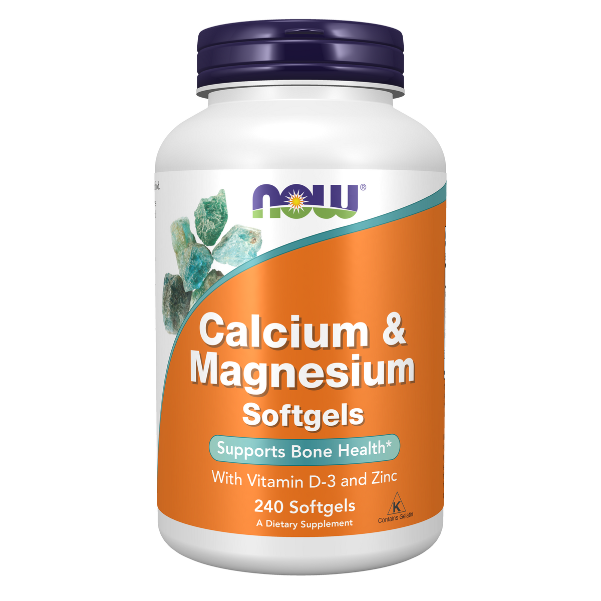 Now Foods Calcium Magnésium Softgels D3 Zinc 240 softgels